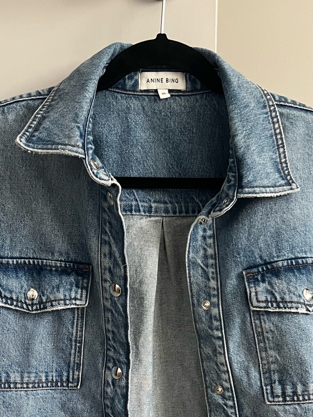 Anine Bing Paxton Light Blue Denim Shirt Jacket size XS - Picture 3 of 5
